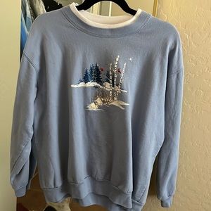 Baby Blue bunny crew neck